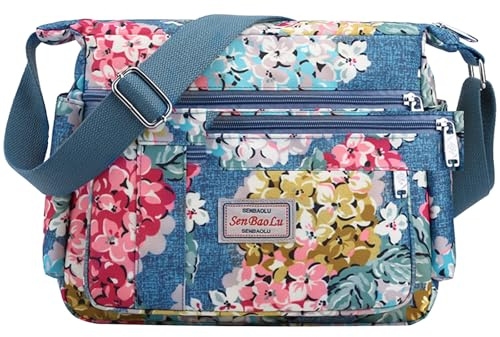 FAVORTALK Women's Cross-Body Bags Nylon Crossbody Bags for Ladies Mini 3 Layers Zipper Shoulder Wallet Bag with Adjustable Strap Small Cellphone Bag for Travel Hiking Handbags & Shoulder Bags,B39306