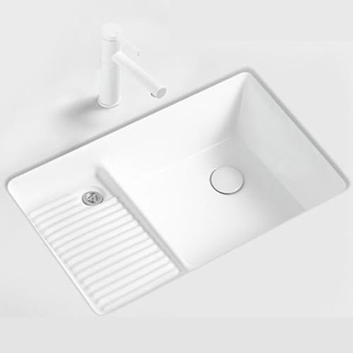 Lavatoio ceramica,lavandino da esterno giardino,lavatoio ceramica,con lavabo per biancheria, con set rubinetteria, adatto per bagno, lavanderia, esterno, ristorante, camper, cucina, bar, bancone bar(S