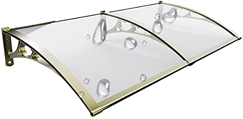Markisen für Türen Türfenstermarkise, Außenmarkise Dachvordächer Gewölbtes Abflussdesign Polycarbonat UV-Schutz Einfach zu installierende Halterung aus Aluminiumlegierung Außendekoration (Fa