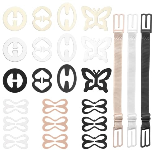 24 Stück BH Träger Halter Clip Damen Rutschfester Verstellbarer | BH Clips für Den Rücken Rutschfester Elastische BH-Trägerhalter zum Laufen Klettern Training