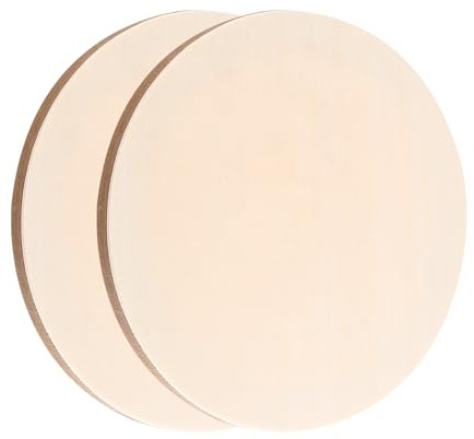 PATIKIL 10 Inch Wood Panel Board,2Pack Unfinished Wooden Canvas Boards | Round Blank Deep Cradle Board for Painting Pouring DIY Art Use with Oils Acrylics
