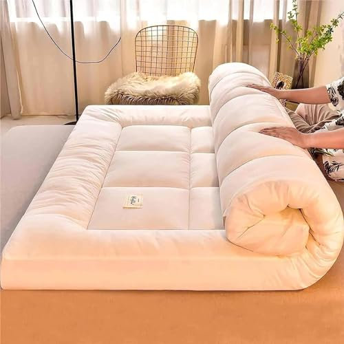 Japanische Bodenmatratze Extra Dicke Faltbare Bodenmatratze, Futonbett Roll Up Matte Für Bequemes Schlafen - Platzsparende und Tragbare Matte