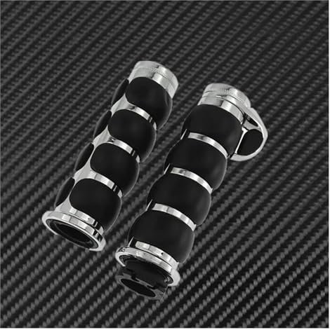 Griffe Lenker Motorrad 1 25mm Lenker Gas Assist Bar End Gummi Handgriffe Schwarz/Chrom Für Har&Ley Dyna Chopper benutzerdefinierte Für Yam&aha