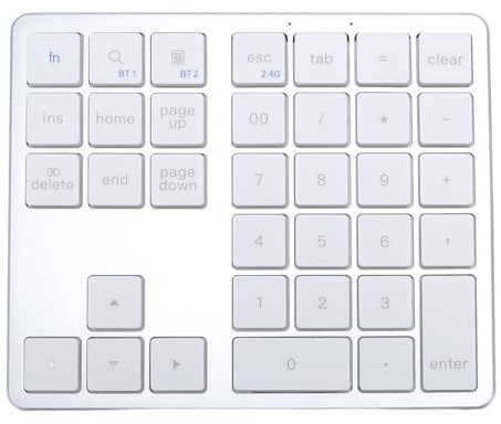 Annadue Bluetooth & 2.4G Drahtlose Numerische Tastatur für Laptops, PC -Computer Macbooks & Tablets, Doppelmodus Portable Number Pad Ladbar 35 Tasten für W, Android, Mac & I OS