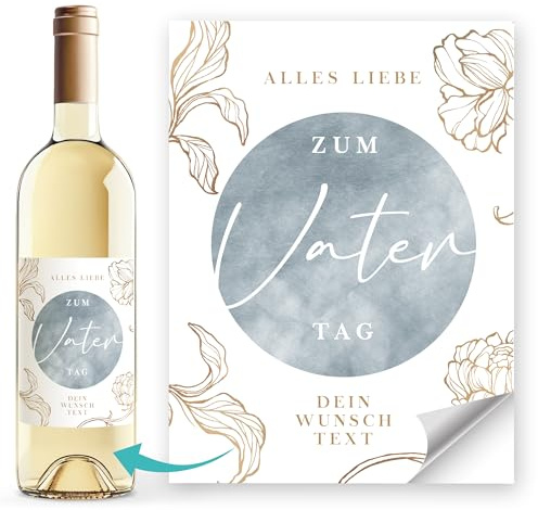 SpecialMe® Weinetiketten personalisiert Vatertag Muttertag Spruch Wunschtext Flaschenetiketten selbstklebend Wein Geschenk Weiss unisize