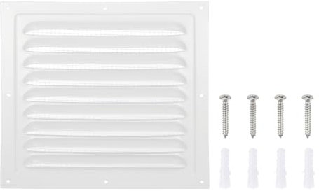 PATIKIL 12x12 Griglia di ventilazione per sottotetto,rettangolare,coperture di ventilazione dell'aria HVAC, griglia di ritorno metallo con schermo in rete e viti per pareti soffitto