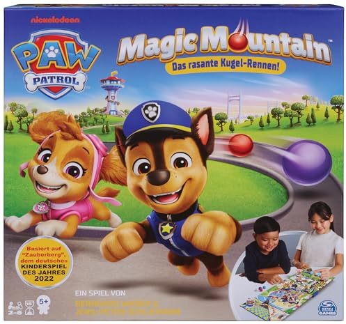 Spin Master Games PAW Patrol Magic Mountain Brettspiel, ab 5 Jahren | Kugel-Rennen | Basiert auf dem Spiel des Jahres 2022 Zauberberg | Kooperatives Spiel | Gemeinsam gewinnen | Familienspiel