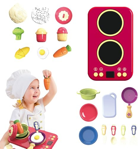 Spiellebensmittel Sets Für Kinderküche - Spielzeug Set mit Licht und Sound | Lernspielzeug Kinderküche Geburtstagsgeschenk Für Kindergarten Vorschule Mädchen Rollenspiel