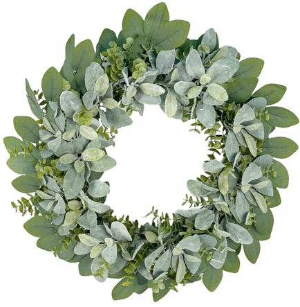 GOVIRAYE 60cm Eucalyptus Christmas Wreath large - Artificial Door Wreath for Christmas Porch, Wedding, Holiday Decor, Indoor/Outdoor Use fits All Season, Reusable & No Maintenance