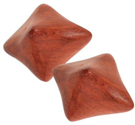 HANABASS 2 STÜCK Holz Handmassagebälle Tragbare Therapie Massagebälle zur Handgymnastik Muskelstärkung und Entspannung Komfortabel für Büro Zuhause und Fitness Natürliche Holzhandbälle für