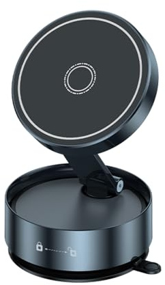 Debbeny Porta Cellulare Auto per Magsafe,Supporto telefonico a ventosa magnetico,Montaggio Auto Pieghevole & Rotazione 360 °Supporto Telefono Magnetico per Palestra/Specchio/Superficie liscia