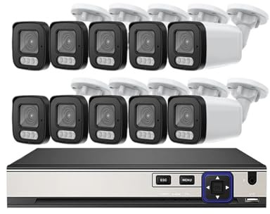 WAFOHSR Di Telecamere Sicurezza CCTV 10CH IP PoE Videosorveglianza Domestica Kit 4K 4Mp 8Mp Audio Bidirezionale Ai Esterno Rilevamento Del Movimento(None,10PCS 8MP Cameras)