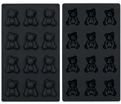 GWEOR 1 Pezzi Stampo Orsetti Gommosi Mini Stampi in Silicone per Caramelle Gommose, Senza Bpa Piccoli Gelatina Formine Tappetino Silicone Forno Antiaderente per Cioccolatini