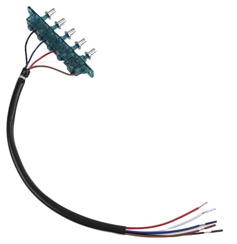 Range Hood Switch Button 5-Key Control Panel with Light and Lock, PC Material Replacement Part for Kitchen Ventilation Systems, 12cm Hole Distance, 40cm Cable Length