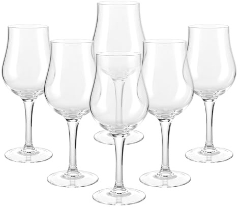 LOLYSIC Uppsättning med 6 whiskyglas 190 ml, professionellt brusreduceringsglas, diskmaskinssäkert