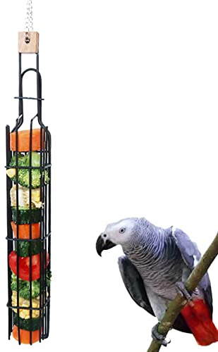 YPBEW Creativo Metallo Multiuso Gabbia Appeso Giocattoli Uccelli Frutta Verdura Mangiatoia Cestino Pappagallo Forniture per Animali Domestici Pappagallo Giocattolo Stand per Gabbia