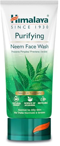 Himalaya Purifying Neem Ansiktstvätt Gel | Naturlig Återfuktande Ansiktsrengöring Med Neem Och Gurkmeja | Tvålfri Örtformulering, Rengör Porer På Djupet Oljekontroll Ansiktstvätt -150 ml