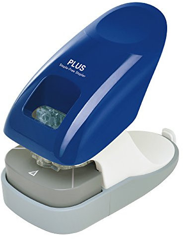 Plus 31-210 Klammerheftgerät, Nadelfrei, 12 Blatt, geklammert, 2 Löcher, mit entsprechender Stärke, Blau