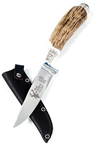 Almbock Trachtenmesser und Hirschhorn-Flaschenöffner - Jagdmesser mit Gamskrucke, REH-Krone oder Hirschhorn-Griff mit Bayernwappen, Grandl oder Wildschein-Kappe