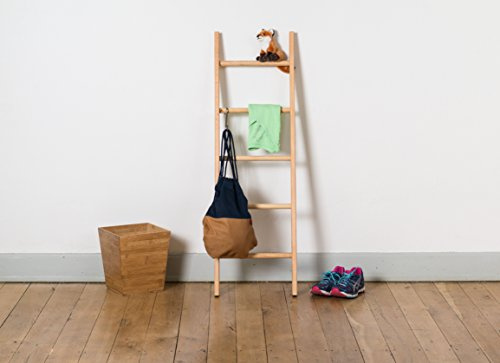 Kleiderleiter Handtuchleiter DINKY Buche 122 cm, 5 Sprossen | Stabil verleimt & vollständig aufgebaut, für Bad und Schlafzimmer, Handarbeit aus Deutschland