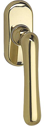 GRUNDMANN Fenstergriff WG ELEGANT - m. Rast., VK 7 x 35 mm, Messing poliert