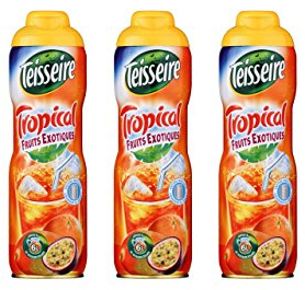 Teisseire Sirop Tropical Fruits Exotiques pour Boisson Rafraîchissante, Cocktails, Bidon Recyclable 3x60cl