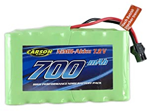 Carson 608204 NIMH 7,2 V 700 mAh JST, Batteria di Ricambio per Veicoli RC, Accessori, 500608204