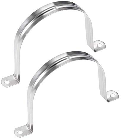 2 Pcs 5inch Rigid Pipe Strap,Two Hole Stainless Steel Strap U Bracket, Widened Tube Strap Tension Clip Assortment Kit Heavy Duty Pipe Clamp（133mm）