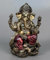 JORAE Ganesh - Estatua de Elefante Buda Sentado en el Pedestal de Loto, bendición del Señor, decoración del hogar, Figura de meditación de Dios hindú, Acabado de Bronce Antiguo, 7.25 Pulgadas,