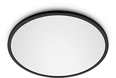 Philips LED Superslim SceneSwitch Dimmable Ceiling Light 2700K 18W [Warm White - Black] for Indoor Home Lighting in Livingroom and Bedroom