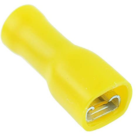 Yellow 4.8mm Insulated Female Spade Crimp Connector (Pack of 50)