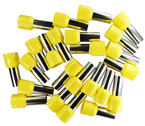 Lot de 25 embouts de câble isolés 25 mm² jaunes