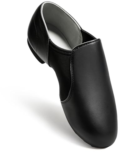 Asyusyu Chaussures de jazz pour femme Chaussures de danse jazz à semelle fendue, Noir , 40.5 EU