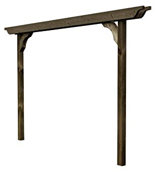 Sculpted Screen Double Beam Pergola, Arch Plant Climbing Arbour (3m Four Wire Kit, Rustic Brown)