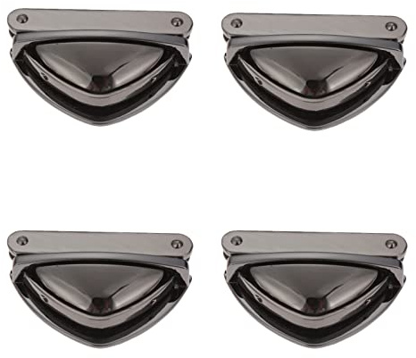 SagaSave 4 cerraduras para hacer bolsos, cierre de metal para bolsa, cierres de presión para bolsa de cuero, manualidades, carteras, bolsos (negro)
