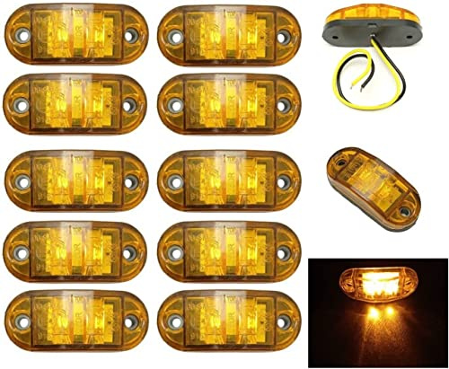 10 x LED Begrenzungsleuchten 12volt Positionsleuchten Anhänger LKW PKW Orange Gelb E4