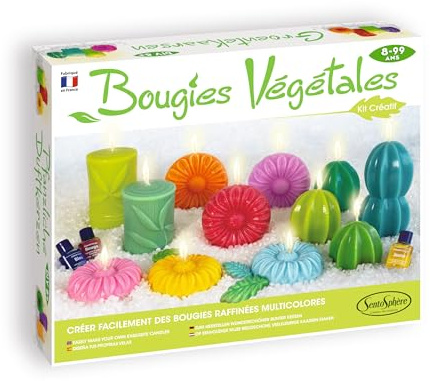 Sentosphère 3902358 Kreativkit Pflanzliche Duftkerzen, Kerzenherstellung, DIY Kerzen selber machen Set, Bastelset für Kinder ab 8 Jahren