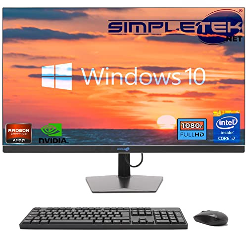 SIMPLETEK - PC tout-en-un 27 FHD Core i7 Windows 10 | 16 Go RAM SSD 480 Go | Puissant et polyvalent, travail et divertissement