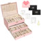 YUTUY Joyeros Mujer Organizador,3 Niveles Caja Joyero Organizador Joyas Cuero PU,Grande Joyero Viaje Cajones Niña,Caja Joyero Niña para Anillos, Pendientes,Collares,con Cerradura