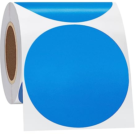 Hycodest Kreis Thermo Aufkleber Etiketten, Mehrzweck Selbstklebend Runde Direkt Thermoetiketten für Etiketten Drucker 350 Etiketten (Dark blue, 76mm)