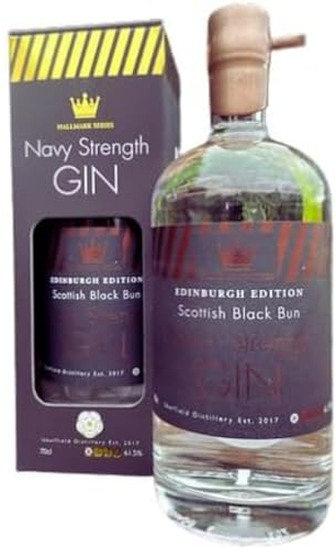Sheffield Distillery Ltd, Hallmark Navy Strength Gin Edinburgh Edition, 61.5% ABV, Handcrafted And Premium Scottish Black Bun. With Special Botanicals, Ideal For Gifts Proudly Made In England 70 cl