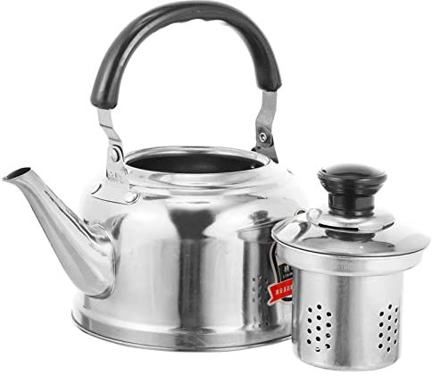 LeGDOr 1 Stück Wasserkocher Espresso Kaffeekanne Wasserkocher Pfeifende Kaffeetasse Filter Wasserkanne Herd Teekanne Beheizte Kaffeetasse Anti-Verbrühungs-Teekanne Edelstahl Elektrische Teekanne