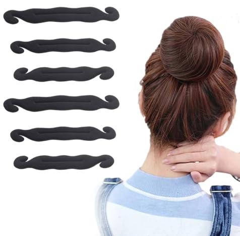 Teegxddy 6 Pack dutt hilfe, hair bun maker, Ring Stil Dutt, Styling-Haaraccessoires für Frauen Mit Glattem, Lockigem und Dickem Haar,3 Modelle