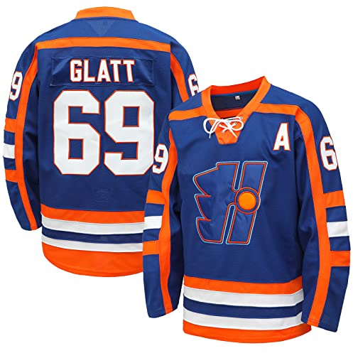Atonmore #69 Glatt Halifax Highlanders Ice Hockey Jersey,Doug The Thug Stitched Movie for Men and Women Sweatshirt(69Blue, X-Large)