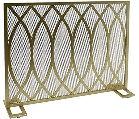 MYVVKIA Pare-feu de cheminée, Pare-feu Plat en Fer forgé Vintage, clôture de cheminée autoportante | Pare-feu Stable | Grille de Protection pour Foyer à gaz, avec Support pour pi