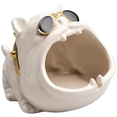 Cenicero Cenicero grande for decoración de interiores y exteriores, cenicero for cigarros, cenicero for exteriores Ceniceros Para Interiores(White)