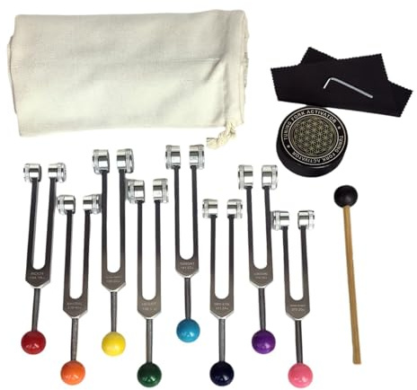 Diheohg Chakra-Stimmgabel-Set Zur Heilung, Stimmgabeln mit Stimmgabel-Aktivator Zur Heilung, Klangtherapie, Körperpflege