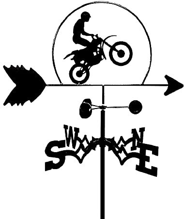 Girouettes de Toit de Moto Girouette en Acier Inoxydable Outils de Mesure Girouette avec revêtement Noir satiné pour Une Utilisation en extérieur