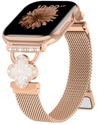 Bracelets Boucle Milanais pour Apple Watch Bracelet 40mm 44mm 42mm 46mm 38mm 45mm 49mm Femme, Aimantée Acier Inoxydable Métal pour Apple Watch SE 3/2nd iWatch Series 11 10 9 8 7 6 5 4 3 Ultra 3/2