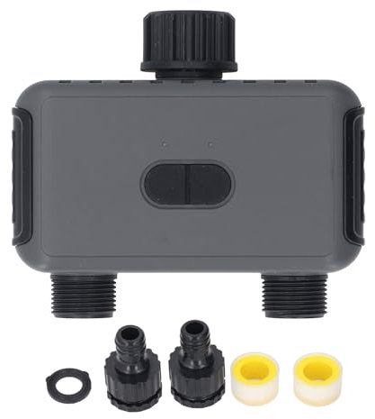 Temporizador de Gearwell Sprinkler, controlador de manguera de agua de 2 zonas con control de aplicaciones Bluetooth, temporizador de riego inteligente IP55, Temporizador de